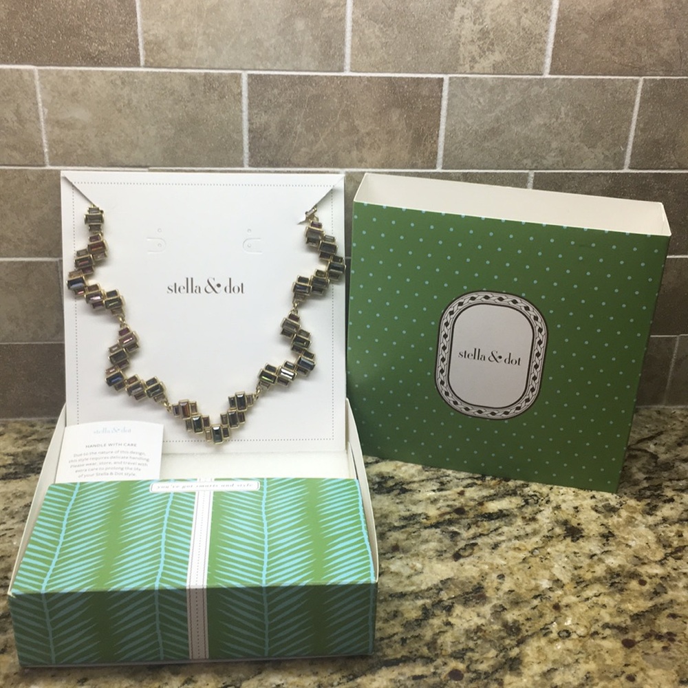 Stella and Dot Hatley Baguette multi colored necklace, bracelet and earrings
